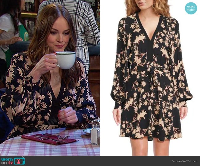 Reiss Kerina V Neck Belted Dress worn by Stephanie Johnson (Abigail Klein) on Days of our Lives