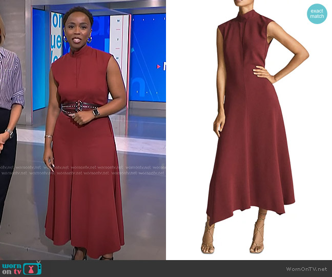 Reiss Livvy Midi Dress worn by Zinhle Essamuah on NBC News Daily