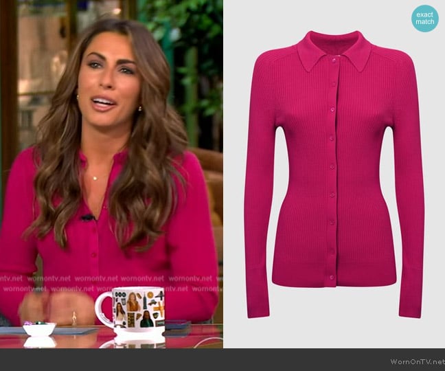 Reiss Ribbed Button Through Shirt worn by Alyssa Farah Griffin on The View