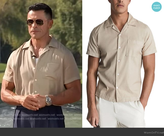 Reiss Arnold cuban collar shirt worn by Mark Consuelos on Live with Kelly and Mark