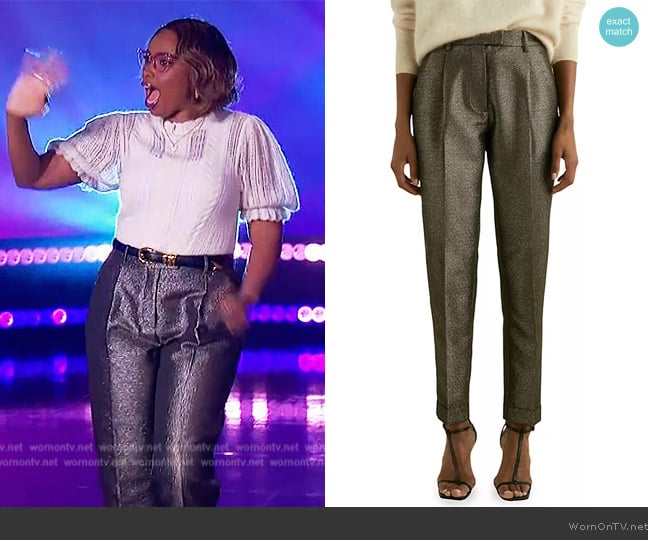 Jennifer’s metallic pants on The Jennifer Hudson Show