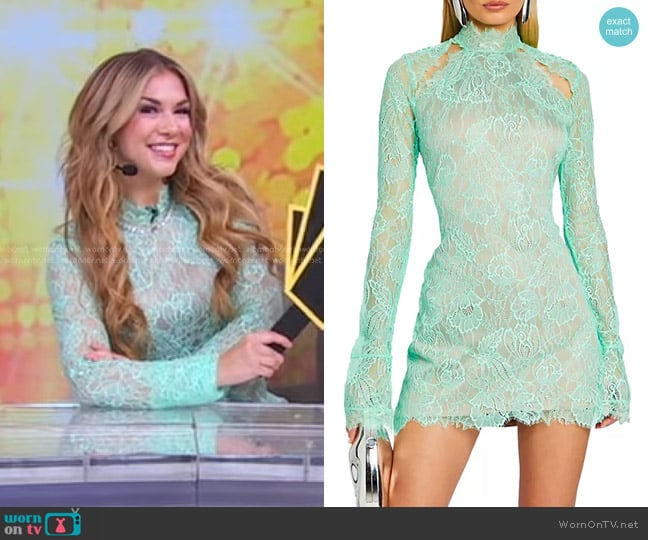 Retrofete Gilana Dress in Pistachio worn by Allison Holker on Good Morning America