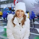 Rhiannon Ally’s white padded coat on Good Morning America