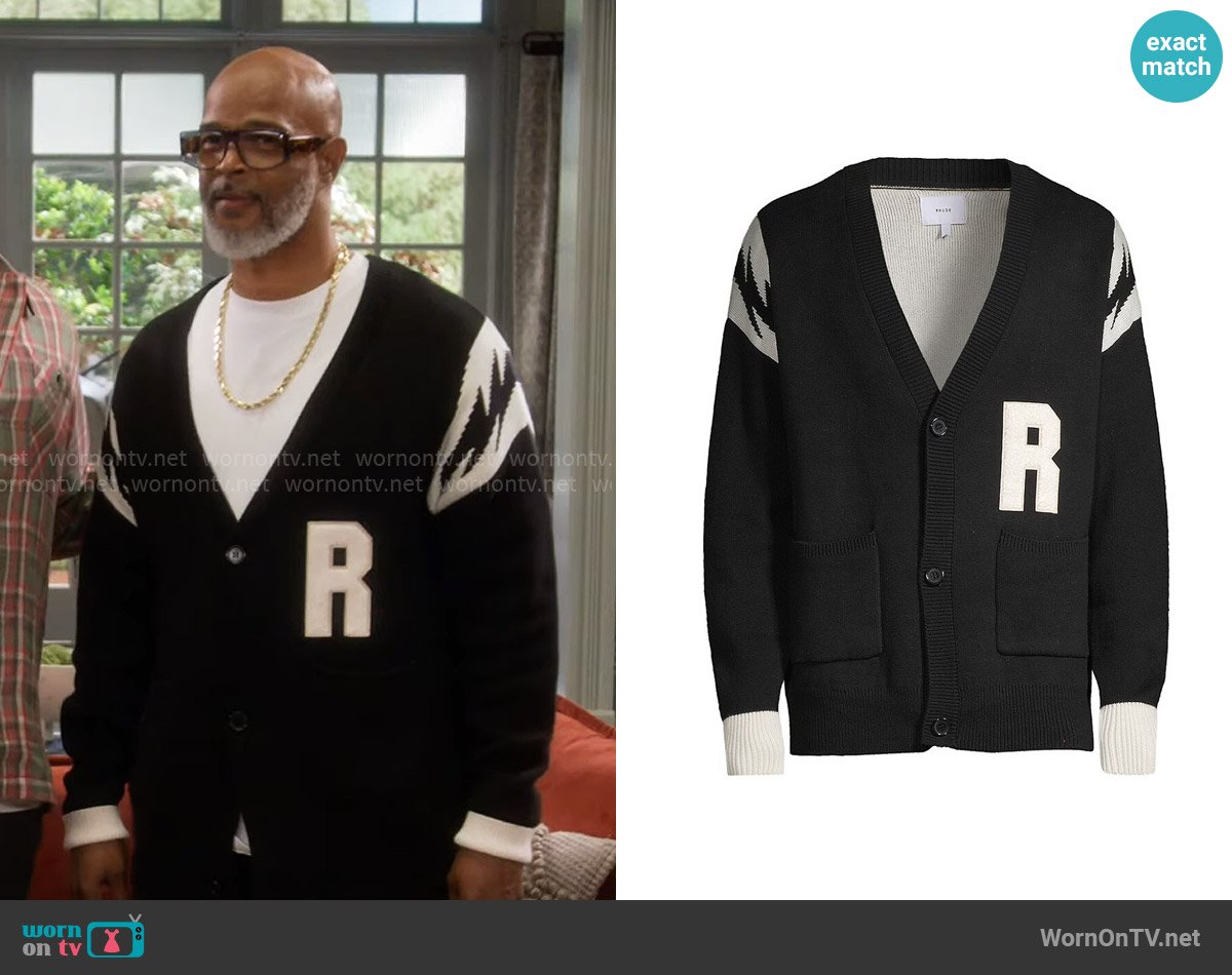 Rhude Lightning Cotton-Cashmere Cardigan worn by Poppa (Damon Wayans) on Poppas House