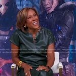 Robin’s green leather top and pants on Good Morning America