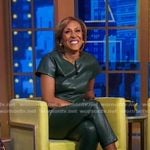 Robin’s green leather top and pants on Good Morning America