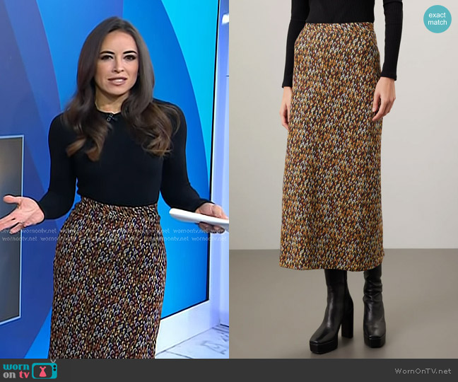 Rosetta Getty Chevron Maxi Skirt worn by Kaylee Hartung on Today