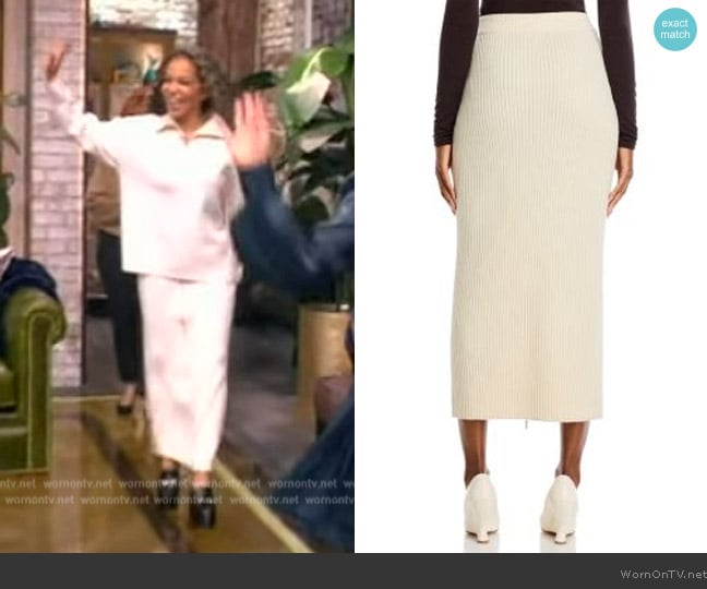 Rosetta Getty Zip Wool-Cashmere Rib Maxi Skirt worn by Sunny Hostin on The View