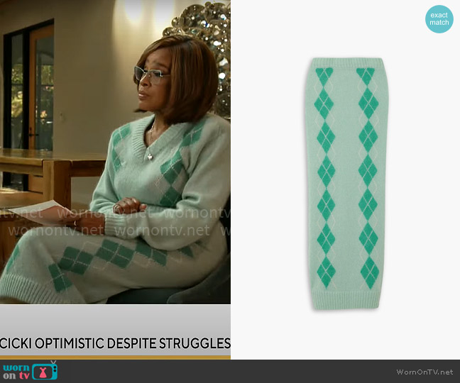 Rowan Rose Argyle mohair-blend maxi skirt worn by Gayle King on CBS Mornings