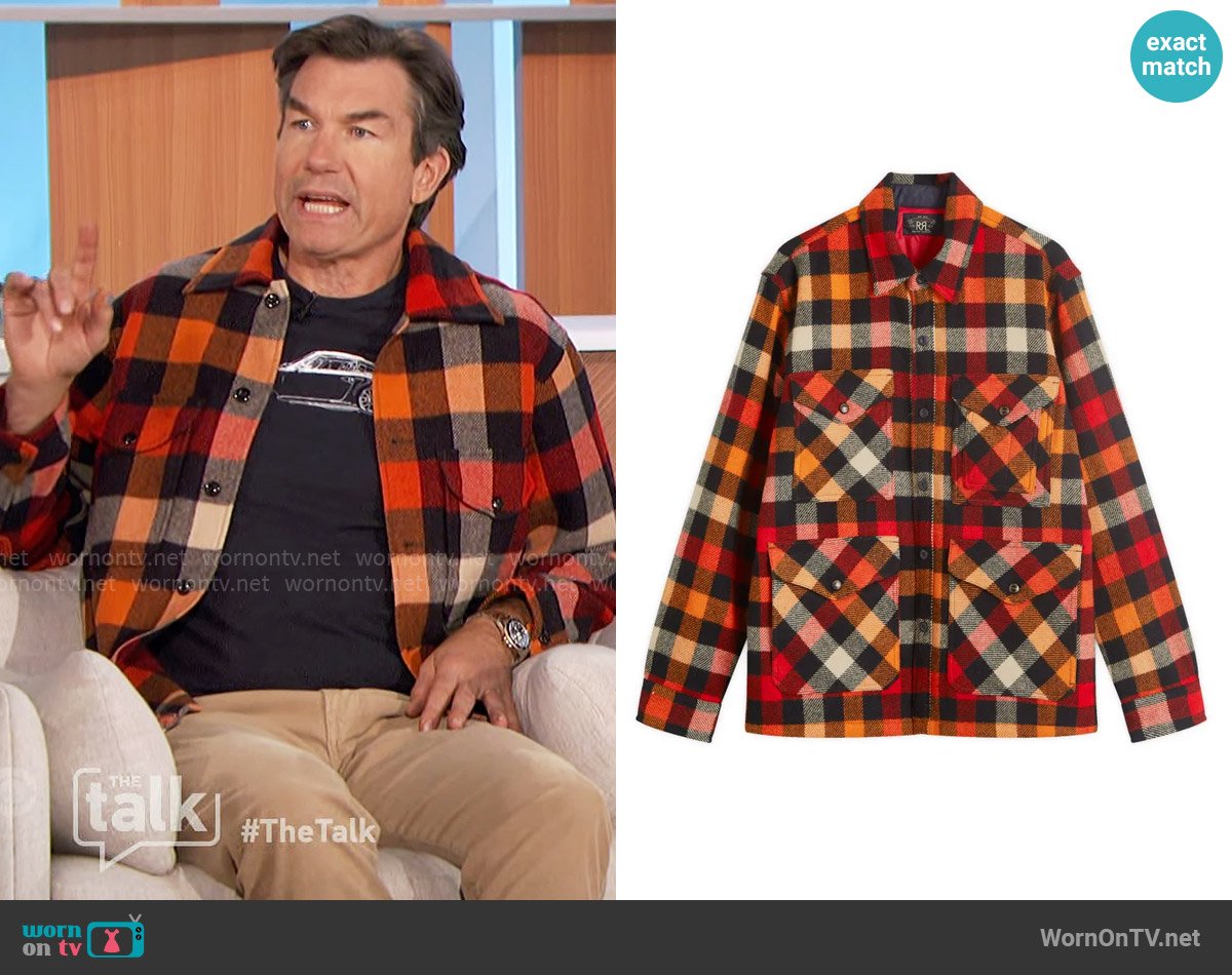 RRL Ralph Lauren Mason Check Overshirt worn by Jerry O'Connell on The Talk