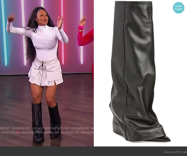 Sacai Pant Leather Knee Boots worn by Ciara on The Jennifer Hudson Show