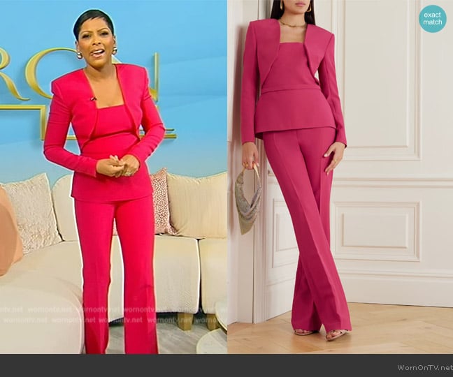 Safiyaa Samuele paneled crepe blouse worn by Tamron Hall on Tamron Hall Show