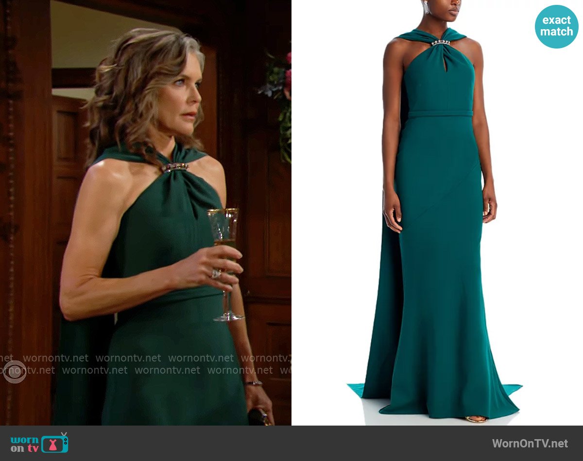 Safiyaa Lilien Sleeveless Cape Gown worn by Diane Jenkins (Susan Walters) on The Young and the Restless