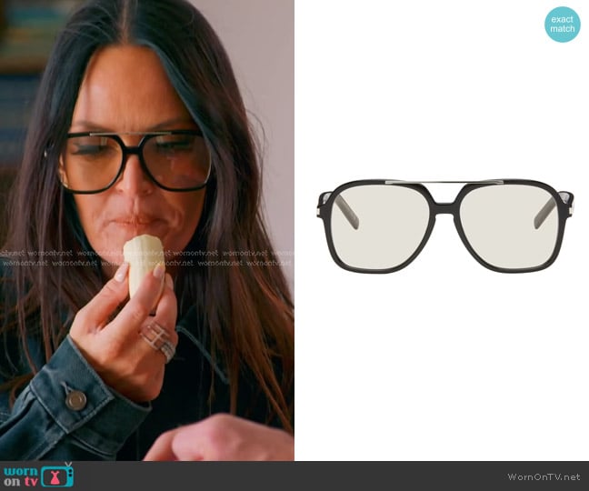 Saint Laurent SL 545 Sunglasses in Black worn by Lisa Barlow on The Real Housewives of Salt Lake City