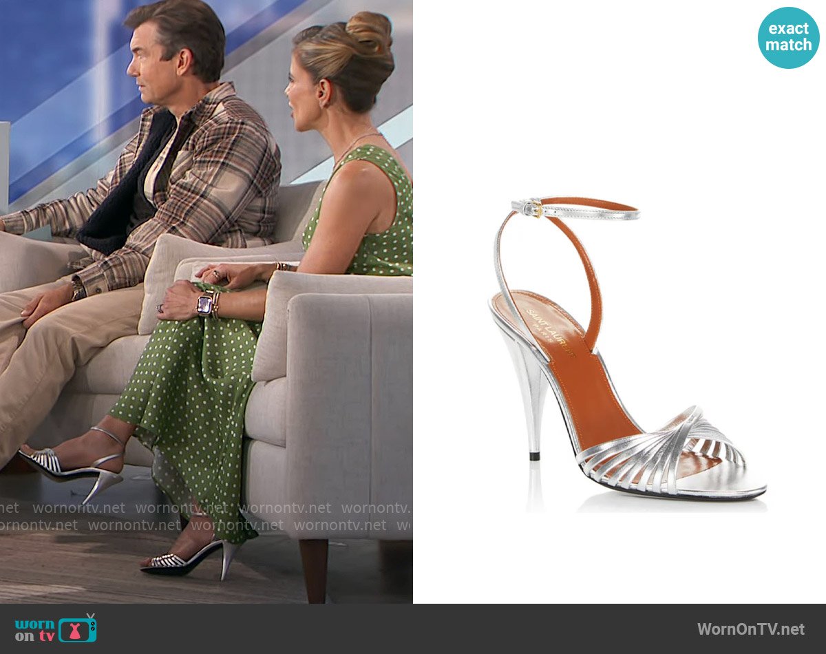 Saint Laurent Tina Sandals worn by Natalie Morales on The Talk