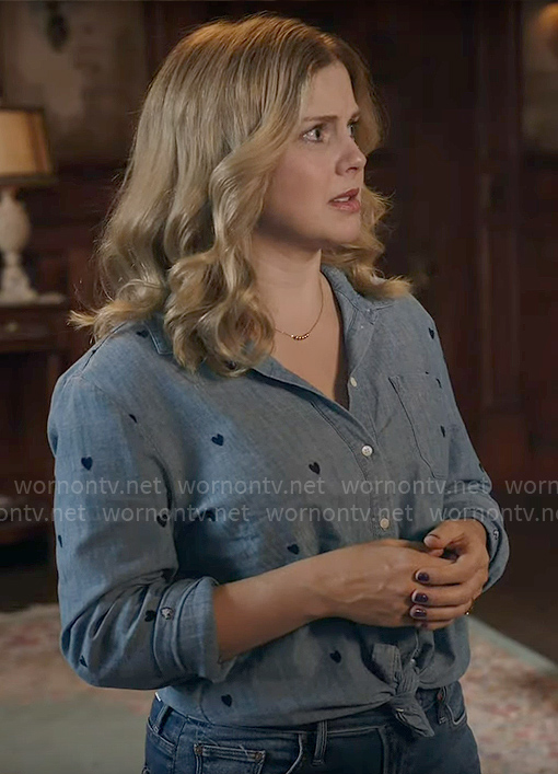 Sam's heart embroidered chambray shirt on Ghosts