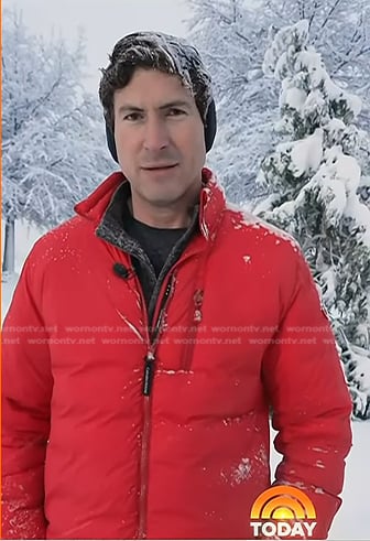 WornOnTV Sam Brock s red down jacket on Today Clothes and Wardrobe from TV