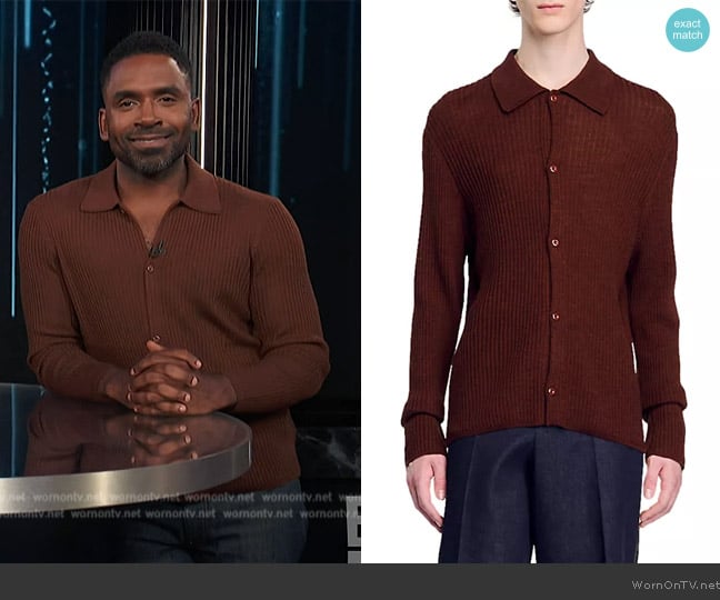 Sandro Knit Shirt worn by Justin Sylvester on E! News