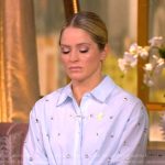 Sara’s blue embellished shirt on The View