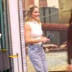 Sara’s crystal embellished jeans on The View