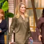 Sara’s olive asymmetric top and pants on The View