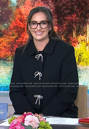 Savannah’s black bow embellished jacket on Today