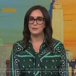 Savannah’s green paisley tie neck blouse on NBC News