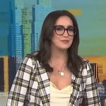 Savannah’s white plaid jacket on NBC News