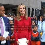 Savannah’s red belted shirtdress on Today