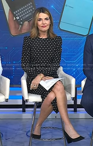 Savannah's black polka dot dress on Today