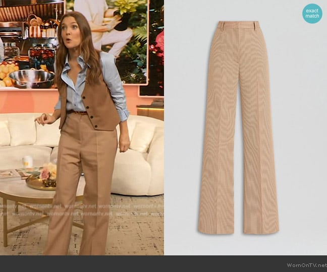 Scanlan Theodore Plaid Tailored Trouser worn by Drew Barrymore on The Drew Barrymore Show