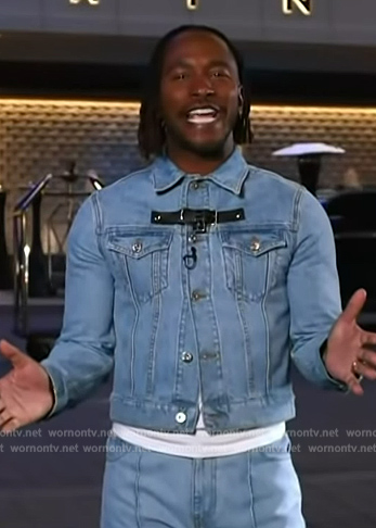 Scott’s padlock denim jacket on Access Hollywood