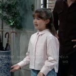 Scout’s pink pearl embellished shirt on General Hospital