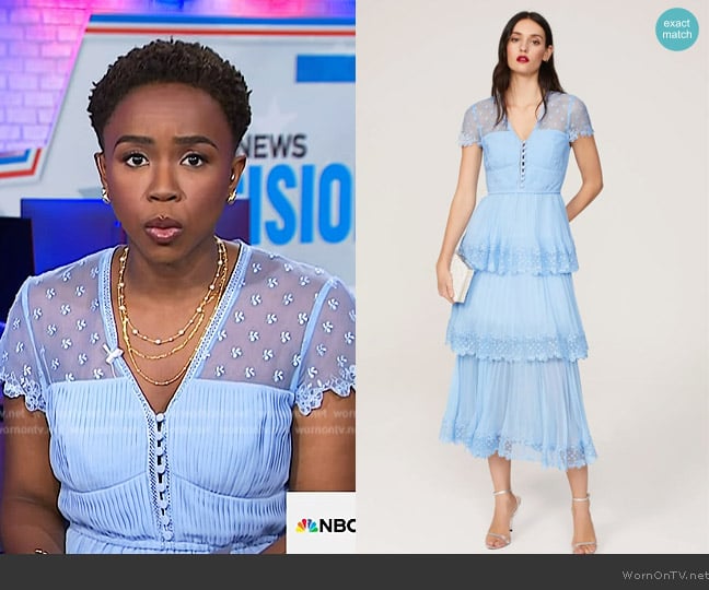 Self Portrait Tiered Midi Dress worn by Zinhle Essamuah on NBC News Daily