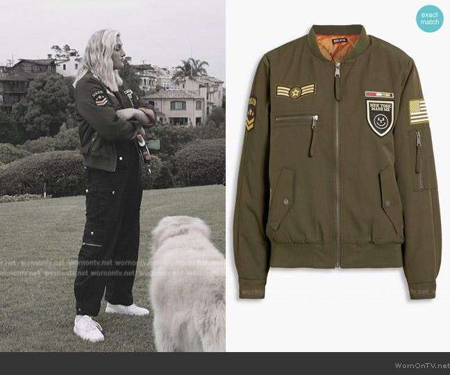 Ser.O.Ya Maverick appliqued shell bomber jacket worn by Gina Kirschenheiter on The Real Housewives of Orange County