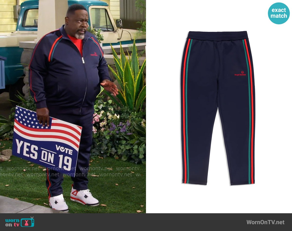 Sergio Tacchini Ghibli Track Pants worn by Calvin (Cedric The Entertainer) on The Neighborhood