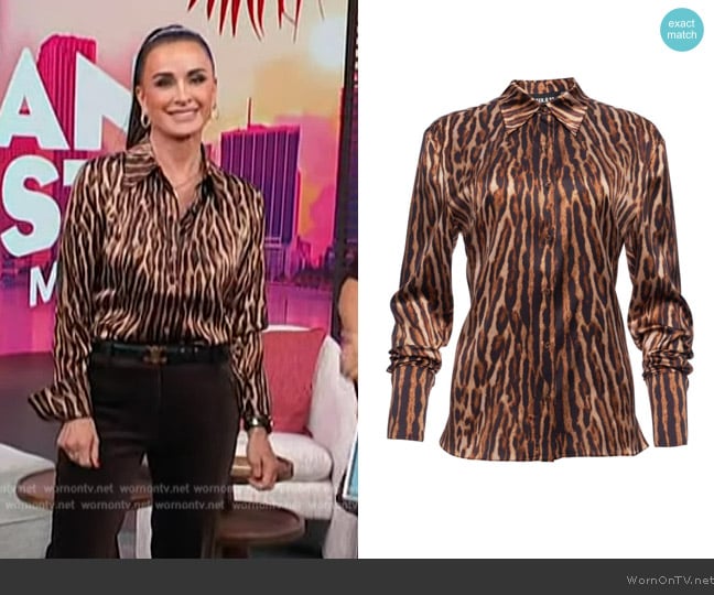 Retrofete Olsen Silk Top worn by Kyle Richards on Access Hollywood