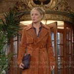 Sharon’s orange suede coat on The Young and the Restless