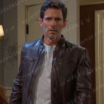 Shawn’s brown leather zip front jacket on Days of our Lives