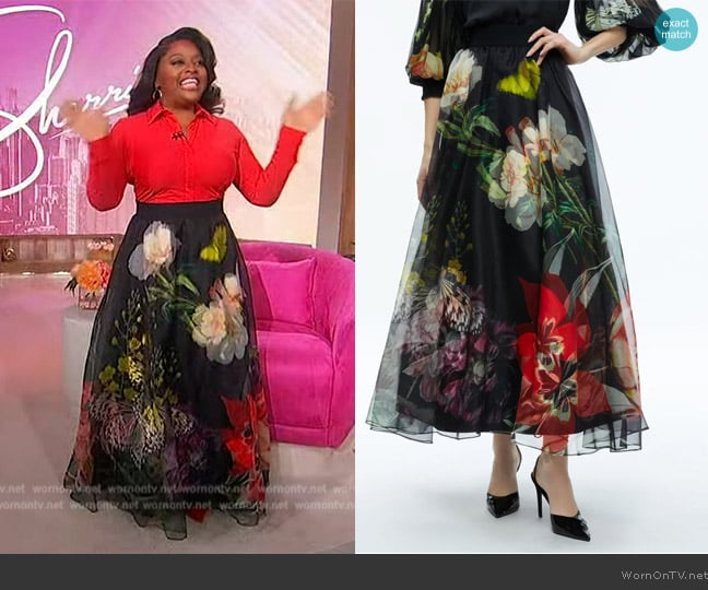 Alice + Olivia Nilda Voluminous Maxi Skirt worn by Sherri Shepherd on Sherri