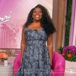 Sherri’s gray floral print dress on Sherri