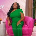 Sherri’s green one shoulder jumpsuit on Sherri