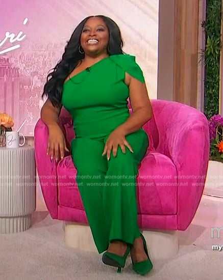 Sherri's green one shoulder jumpsuit on Sherri