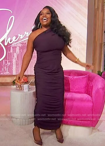 Sherri’s purple one shoulder dress on Sherri