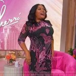 Sherri’s black and pink printed mesh dress on Sherri