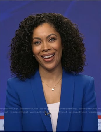 Shirleen's blue shawl collar blazer on Good Morning America