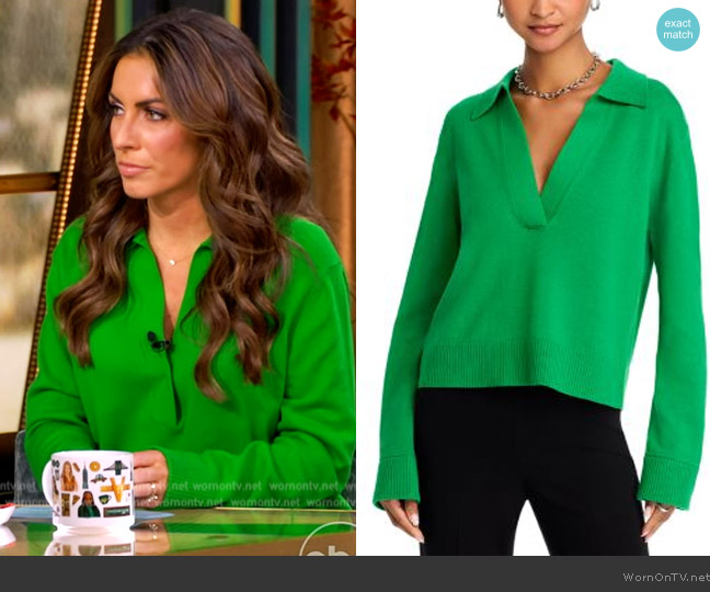 Simkhai Long Sleeve Cotton and Cashmere Polo Sweater worn by Alyssa Farah Griffin on The View