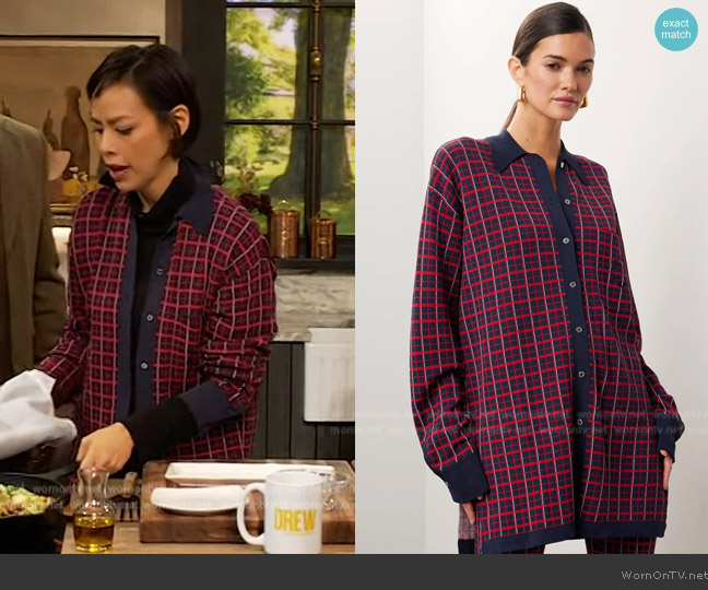 Simon Miller Plaid Jacket worn by Pilar Valdes on The Drew Barrymore Show