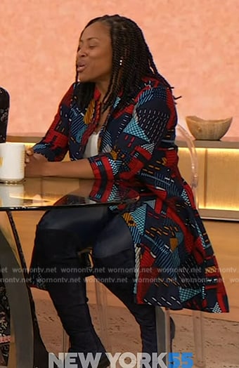 Kameelah Phillips' printed shirtdress on The Drew Barrymore Show