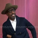 JB Smoove’s navy shawl collar knit blazer on Today